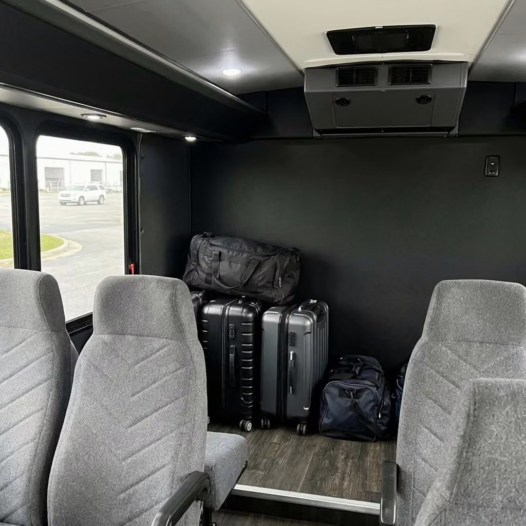 menlo park 15 passenger minibus luggage area