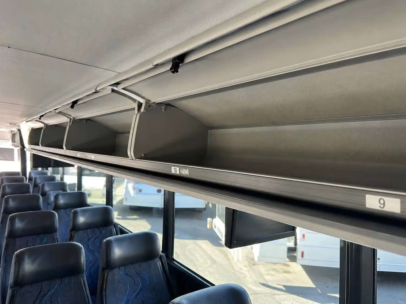 menlo park 18 passenger minibus overhead storage