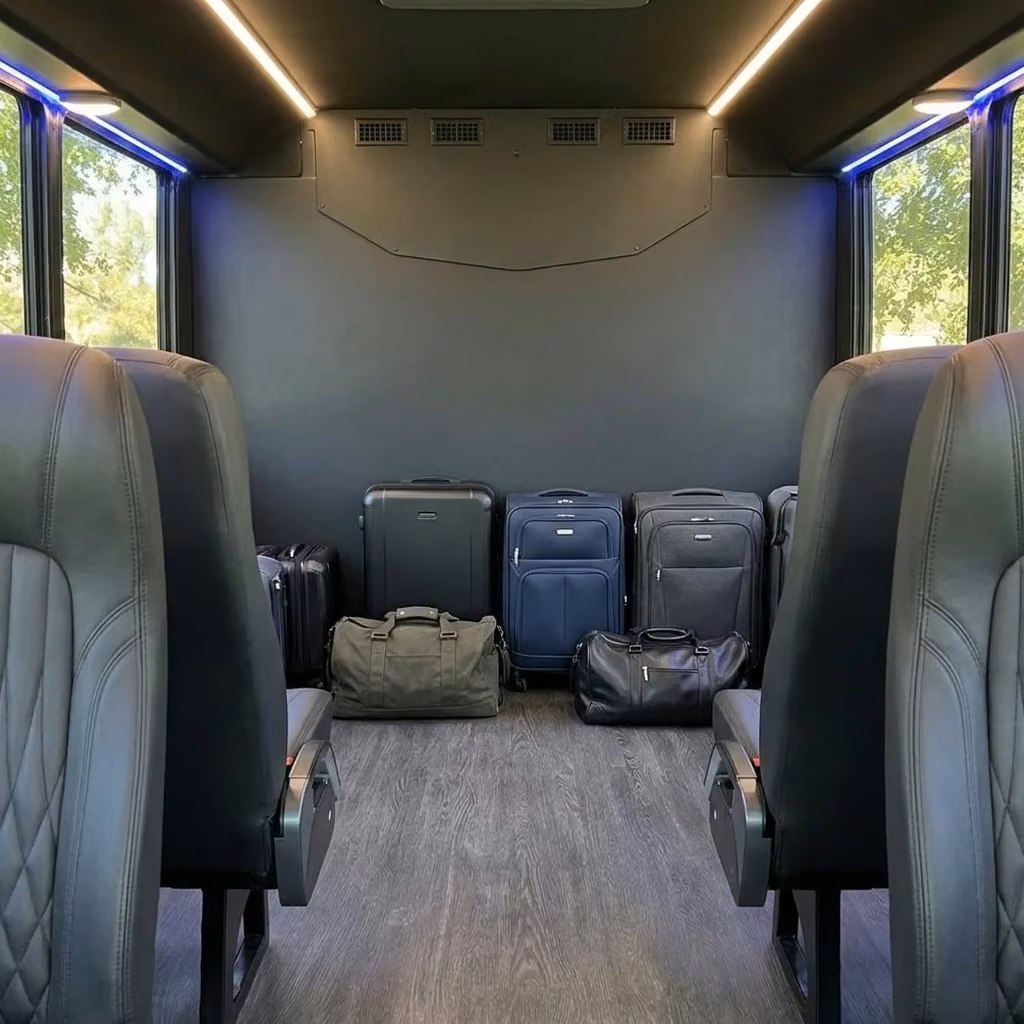 menlo park 20 passenger minibus luggage area
