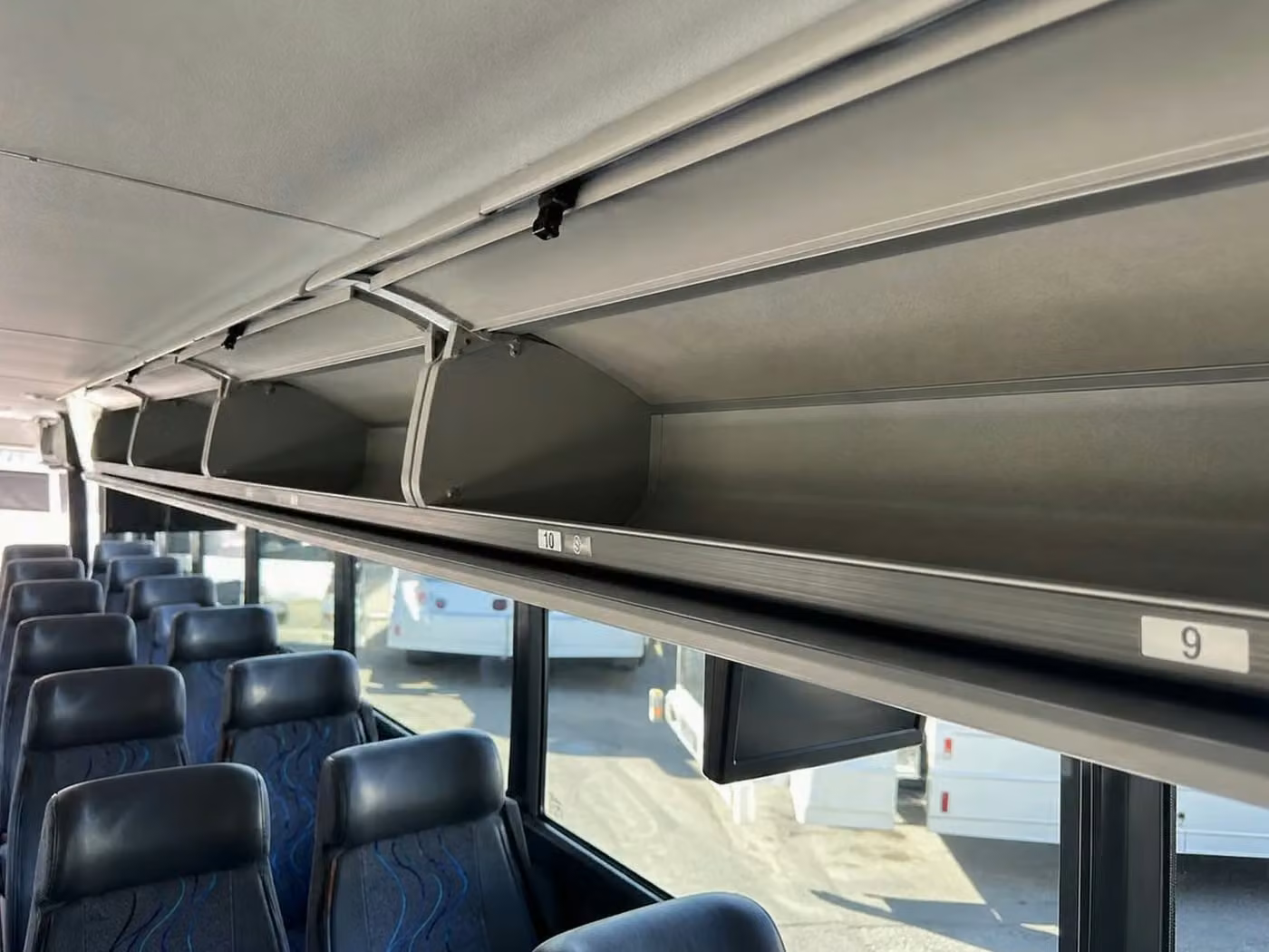 menlo park charter bus overhead storage