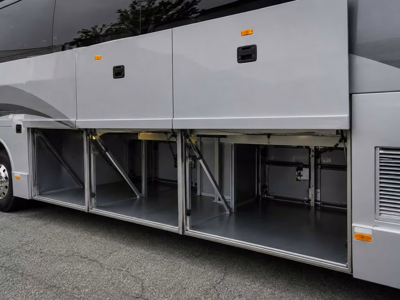 menlo park charter bus under bus storage