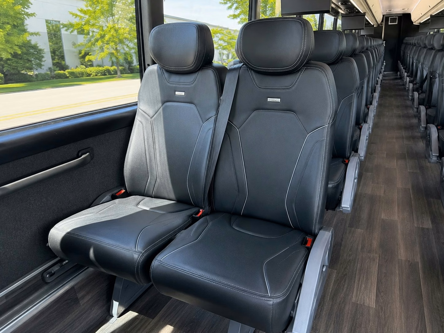 56 passenger charter bus inside